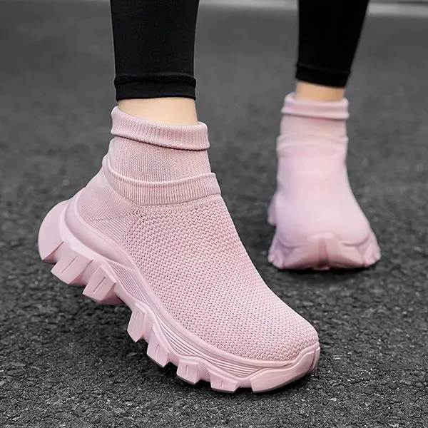 slip-on sneakers, afslappede sneakers, strømpesneakers, sneakers med tykke såler, skridsikre sneakers, mesh sneakers, åndbare sneakers