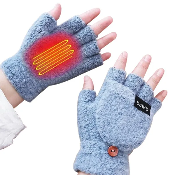 opvarmede handsker, elektriske handsker, usb-varmehandsker, usb-handsker, varmehandsker, halvfingerhandsker
