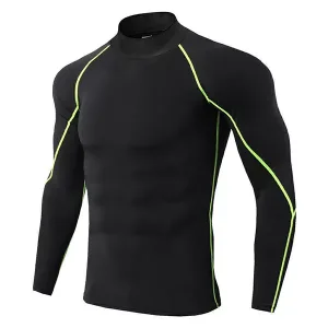 kompressionsskjorte, kompression langærmet, mænd rashguard, gym langærmet