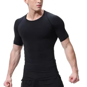 sports-t-shirt, løbe-t-shirt, kompression-t-shirt, hurtigtørrende t-shirt, kortærmet herre