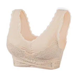 Trådløs Blonde-BH med Frontlukning - Beige