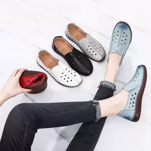 sommer sandaler med bred pasform, lædersandaler, sko med bred pasform, loafers med bred pasform, ægte lædersko til kvinder, slip on sko i læder til kvinder