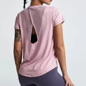 yoga top, sports t shirt, yoga t shirt, hurtigtørrende t shirt, fitness t shirt, yoga shirt, løs t shirt til kvinder, åndbar t shirt