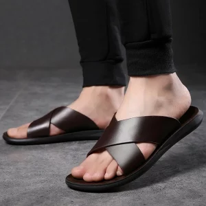 herresandaler, sommersandaler, lædersandaler, slip on-sandaler, herreslippers, sommerslippers, cross-sandaler