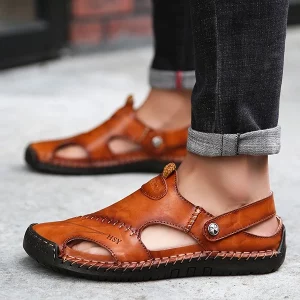 herresandaler, sommersandaler, lædersandaler, slip on-sandaler