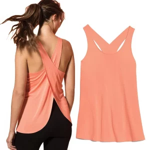 gymnastikskjorte, sportsskjorte, sportstop, hurtigtørrende skjorte, yogaskjorte, cross back top, fitnessskjorte, cross back skjorte