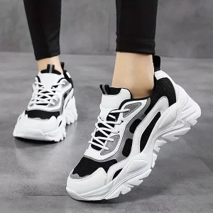 reflekterende sneakers, damesneakers, modesneakers, modesko, sneakers med tyk sål, lette sneakers