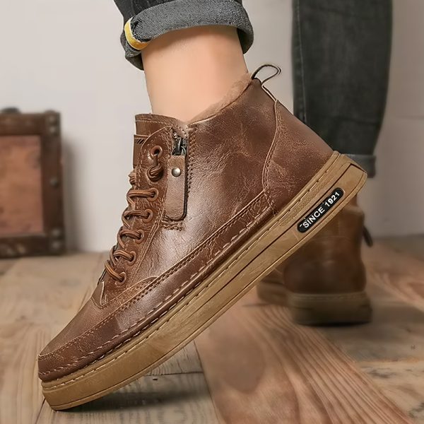 mens autumn boots, smart causal shoes, thick sole boots, warm shoes