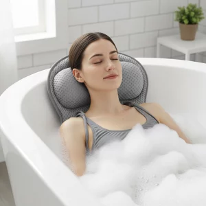 soft bath billow, bath headrest, bath back rest, bath pillow for tub, bath tub pillow, bathtub backrest, bath cushion
