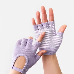 cotton half finger gloves, pilates grip gloves, fingerless sports gloves