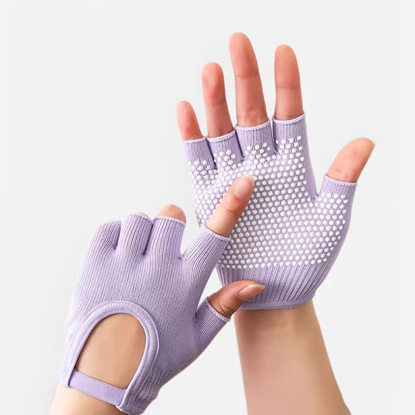 cotton half finger gloves, pilates grip gloves, fingerless sports gloves