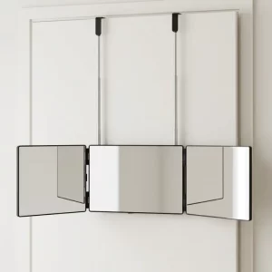 trifold mirror, foldable vanity mirror, telescopic mirror, adjustable vanity mirror, portable vanity mirror, trifold vanity mirror