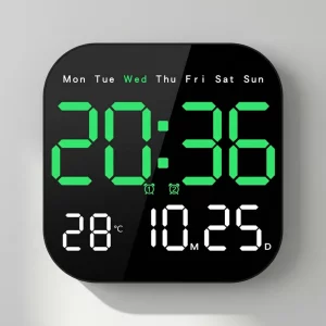 led digital wall clock, digital wall clock with temperature