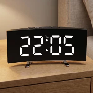 Digitalt LED-vækkeur med temperaturdisplay og natlys